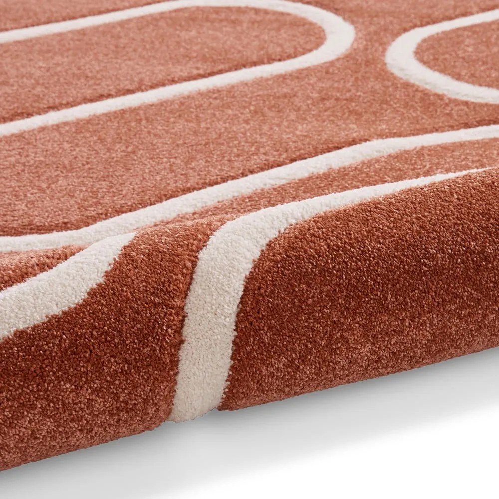Ceglasty dywan 160x230 cm Linear Curve – Catherine Lansfield
