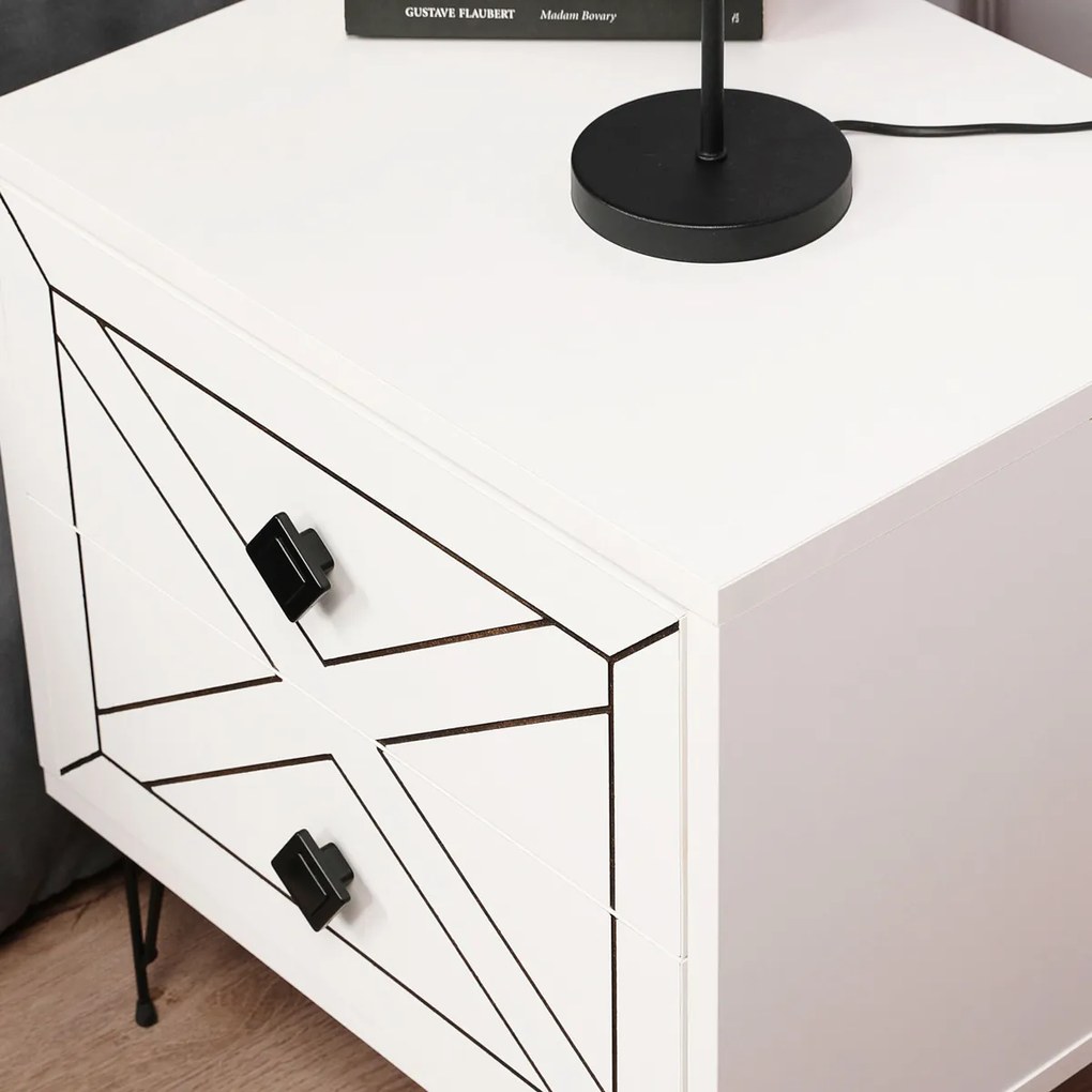 Stolik nocny Luna White