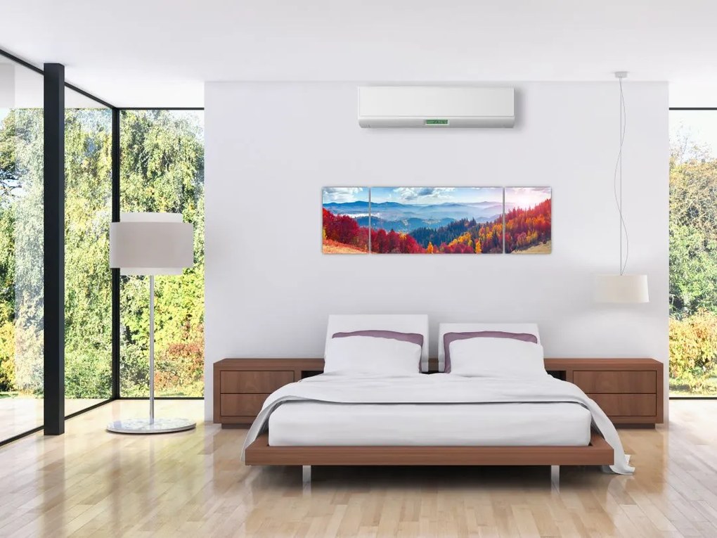 Obraz kolorowego jesiennego krajobrazu (170x50 cm)