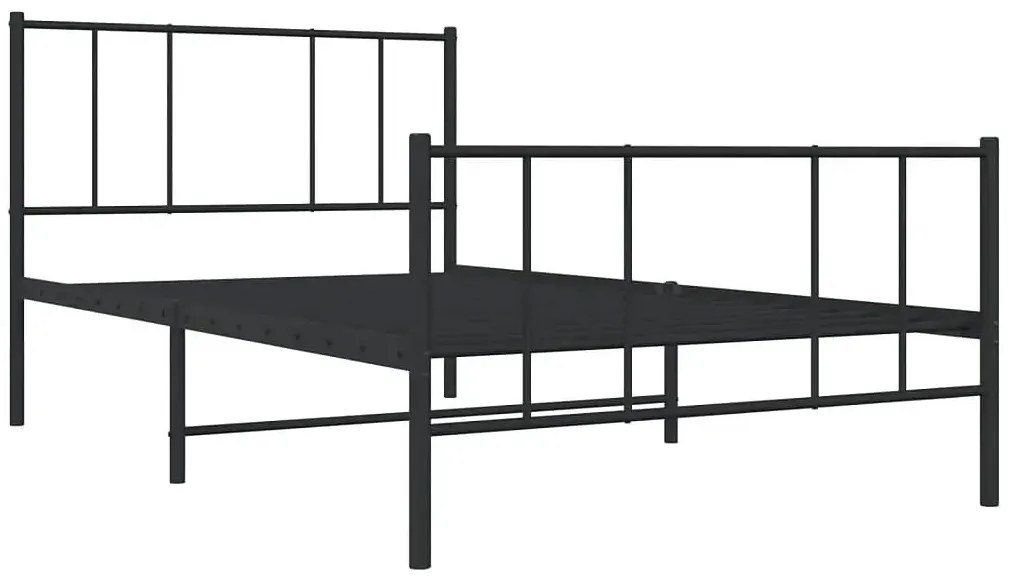 Czarne metalowe łóżko pojedyncze 80x200 cm - Quzi