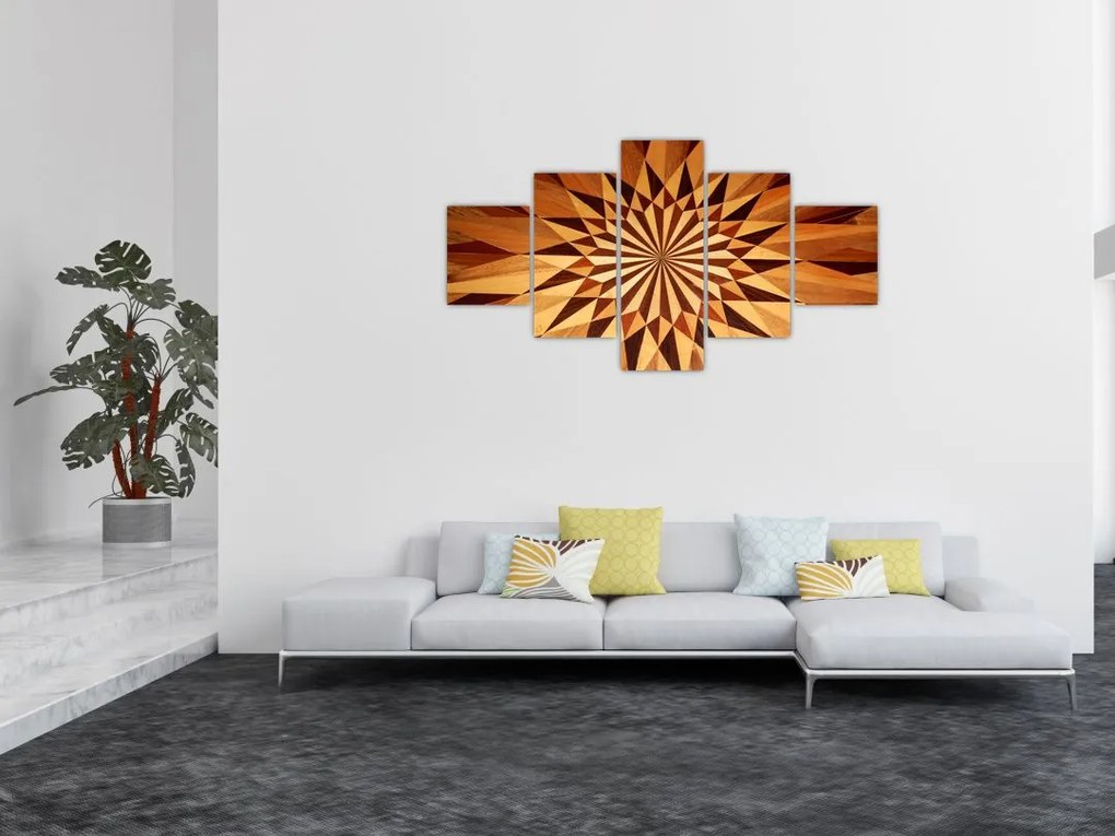 Obraz - Drewniany kolaż (125x70 cm)