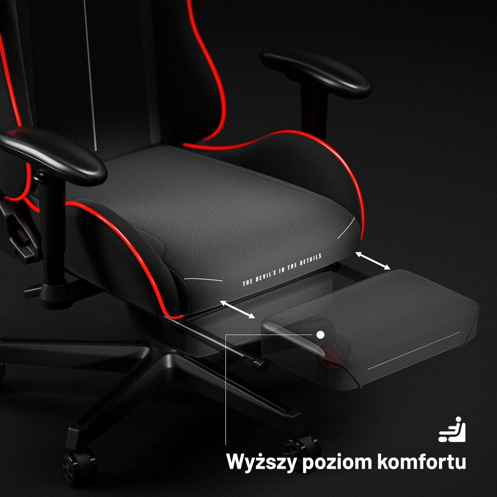 Fotel gamingowy LED RGB czarny Diablo X-Starter