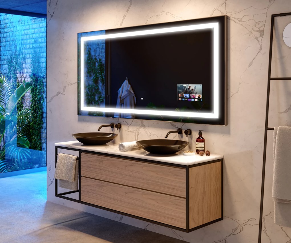 Lustro łazienkowe LED prostokątne na wymiar 50x50-200x100 cm, podświetlenie 3000/4500/7000K - Artforma LED15