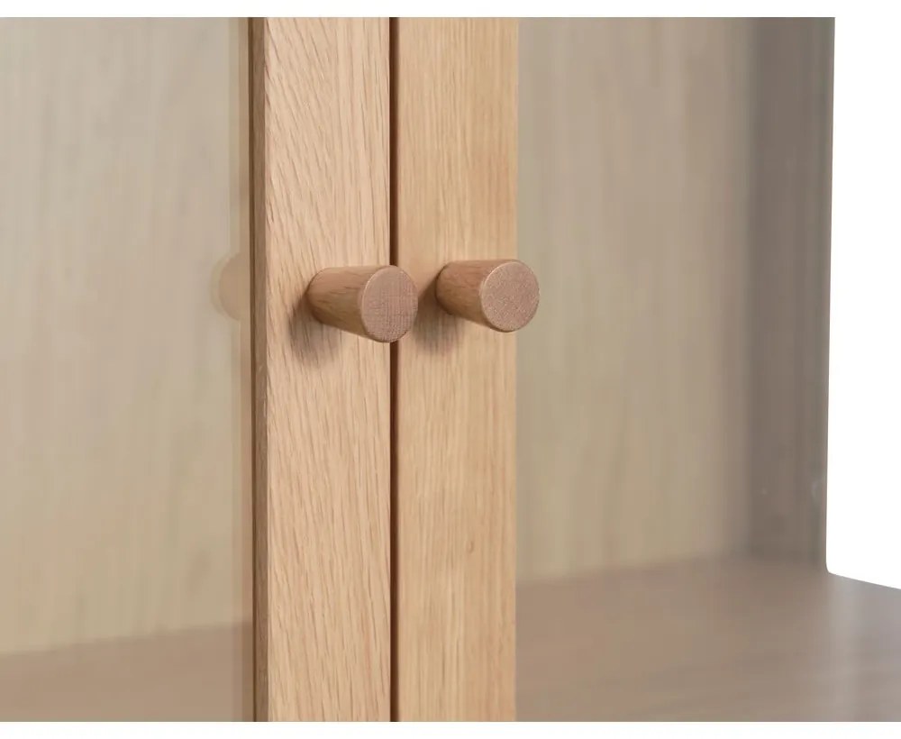 Witryna z litego drewna dębowego 140x100 cm Elba – Unique Furniture