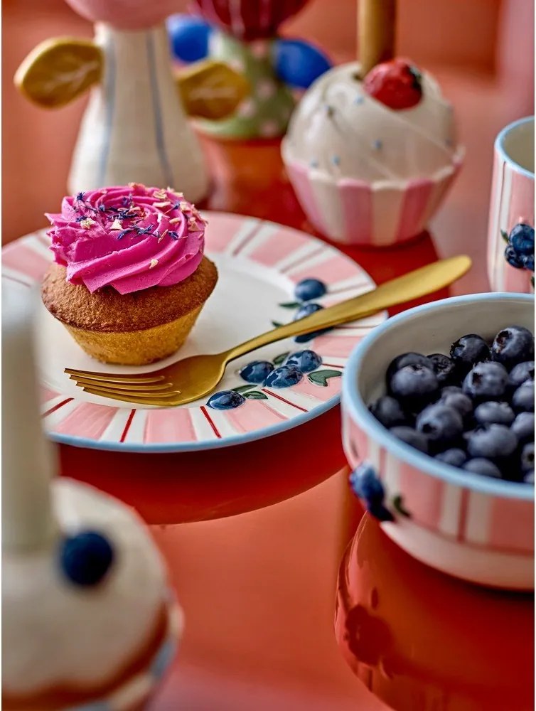 Różowo-kremowe kamionkowe talerze deserowe zestaw 4 szt. ø 20,5 cm Carry – Bloomingville