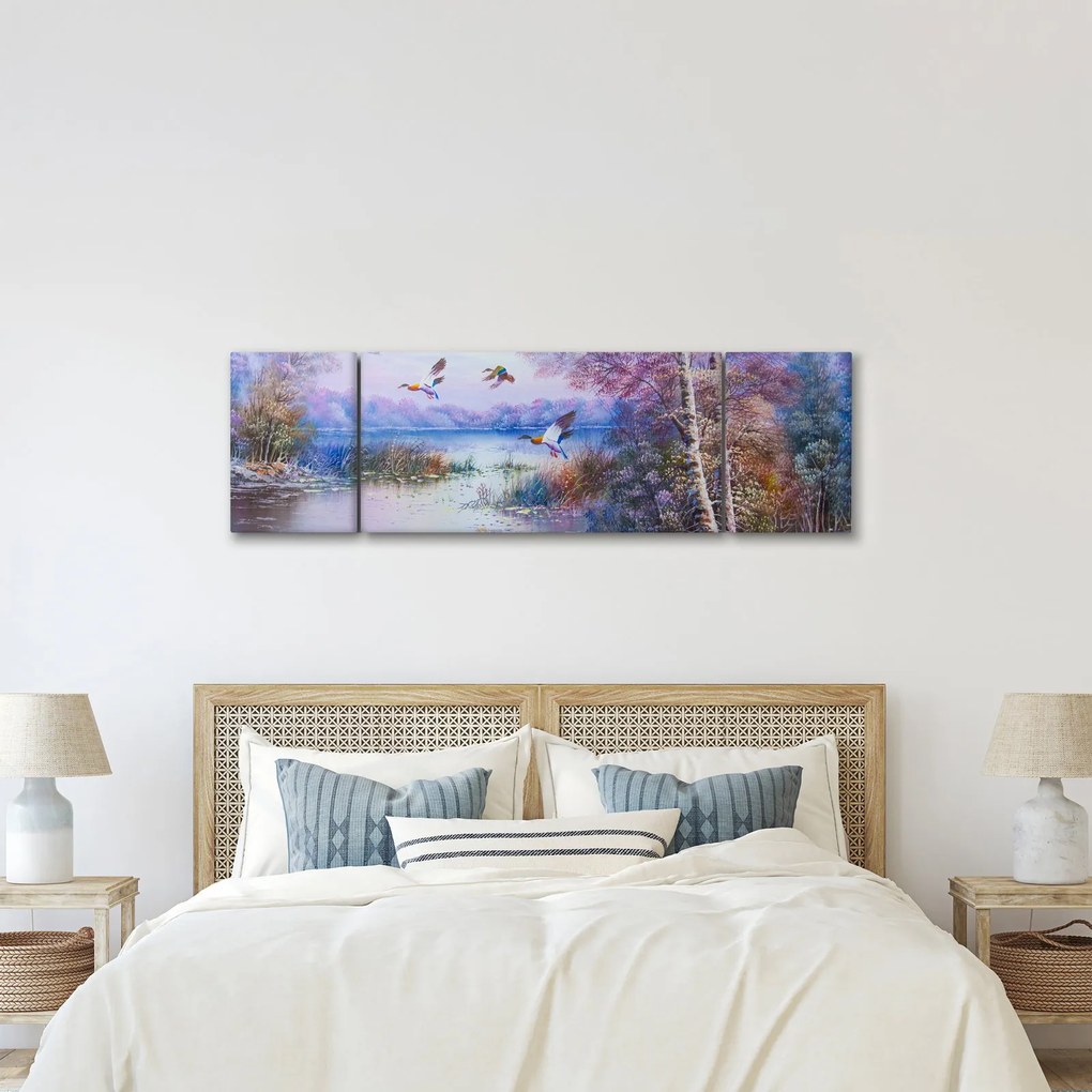Obraz - Idzie jesień, obraz olejny (170x50 cm)