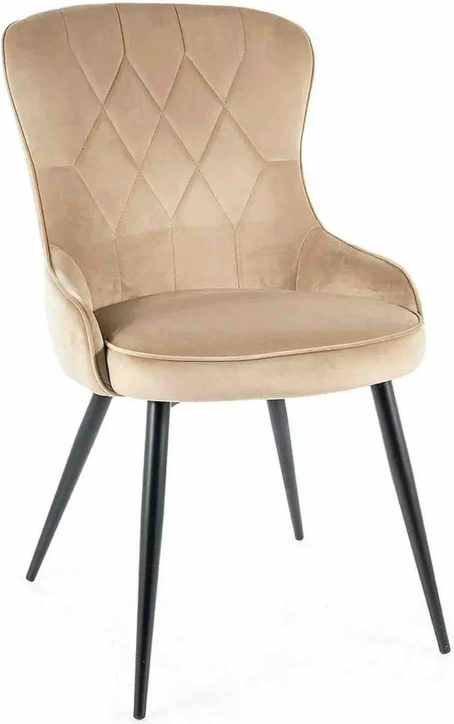 Pikowane krzesło z niskimi podłokietnikami Lotus Velvet