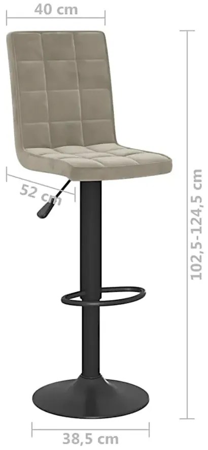 Zestaw dwóch jasnoszarych hokerów z oparciem A6-K23