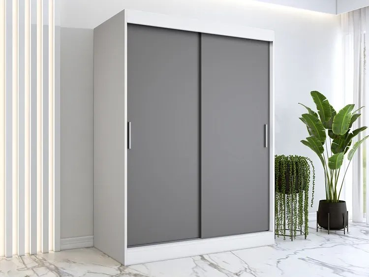 Szafa przesuwna 150 cm biały + antracyt E8-W90