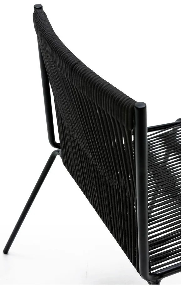 Czarne metalowe krzesła zestaw sztaplowane 2 szt. Emily – Marckeric