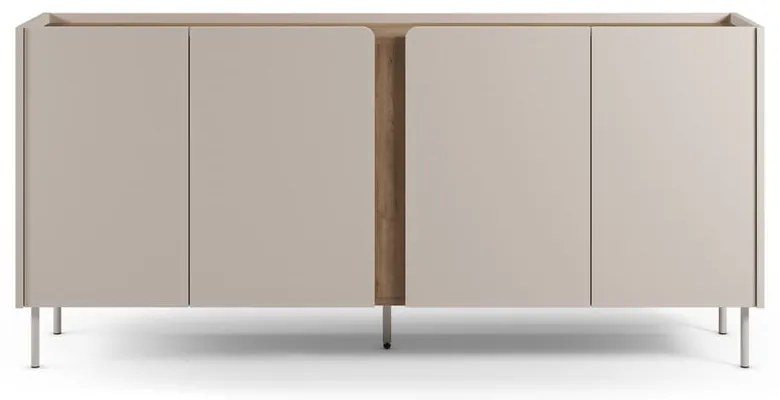 Kremowo-naturalna komoda w dekorze dębu 180x82x40 cm Lucile – Marckeric