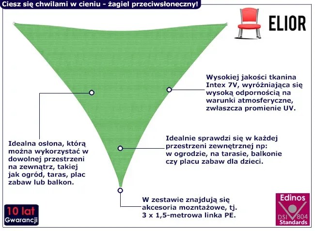 Jasnozielony żagiel ogrodowy - Satus