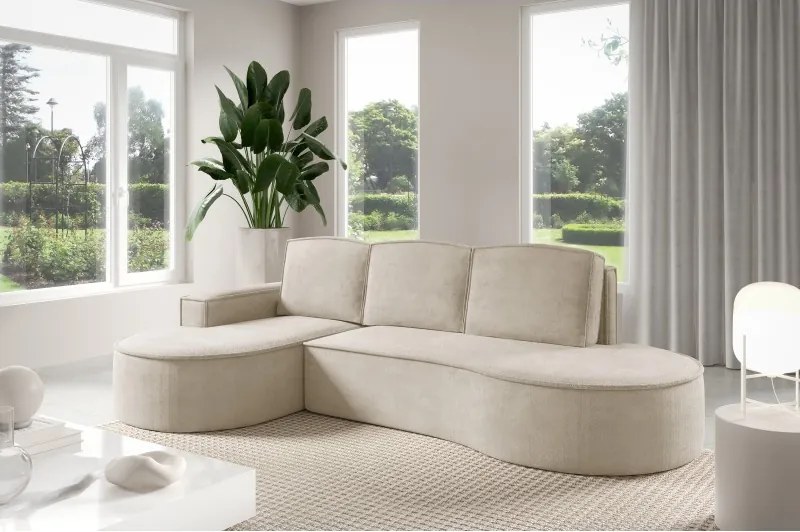 Narożnik MOLLY Lewostronny z funkcją spania, wolnostojący tkanina CURIO 09 Beżowy