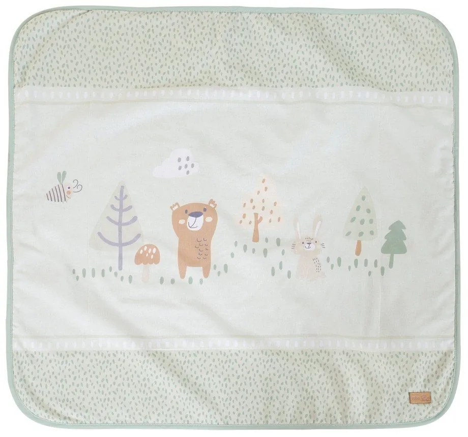 Jasnozielony koc dziecięcy z mikropluszu 80x80 cm Woodland Buddies – Roba