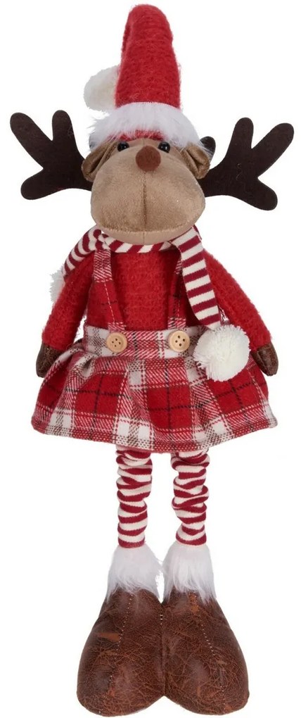 Świąteczny renifer stojący Becky, teleskopowe nogi, 46 cm