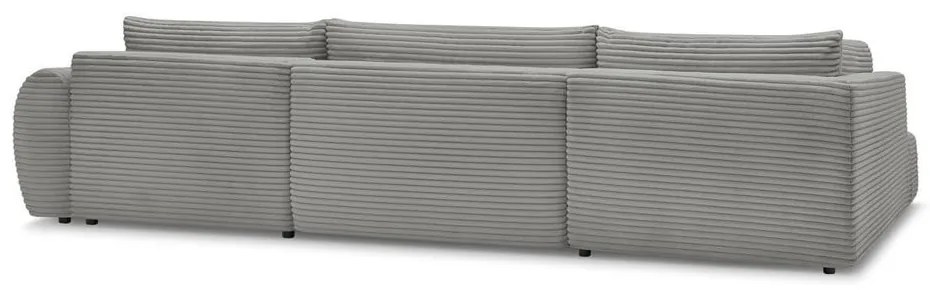 Ciemnoszary sztruksowy rozkładany/ze schowkiem narożnik (lewostronny/w kształcie litery U) Lucien – Bobochic Paris