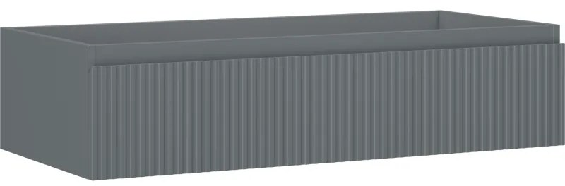 Mexen Rivel szafka łazienkowa podumywalkowa 100 cm, 1 szuflada, ryflowana , grafit mat - 91A20-10023-1-BF66
