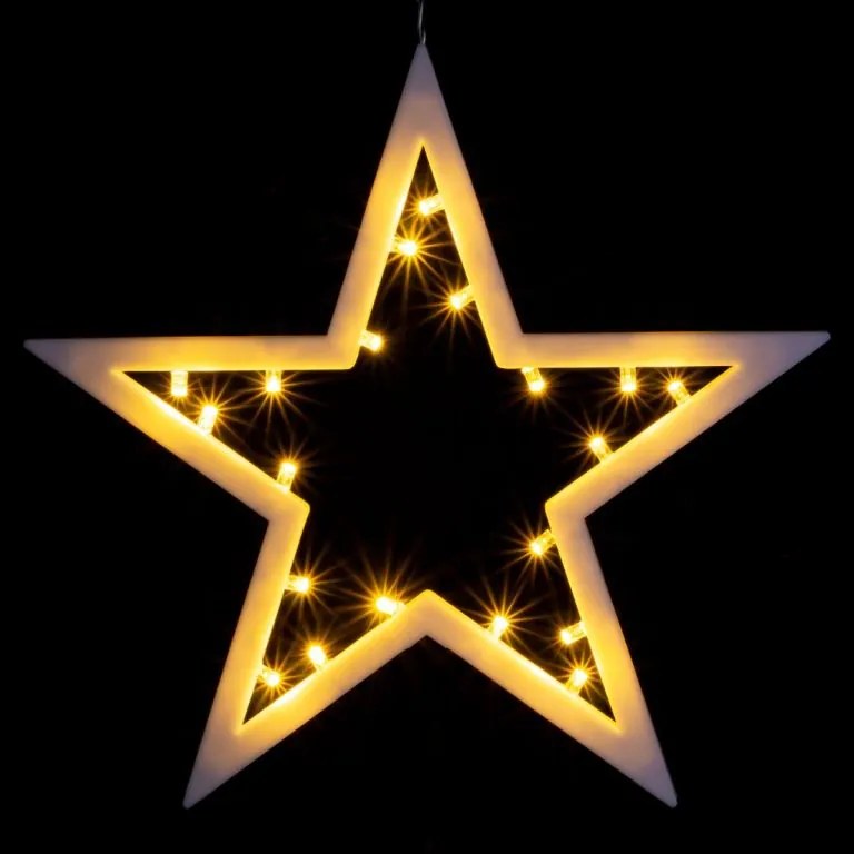 Świąteczna dekoracja - gwiazda, 20 LED, ciepła biel