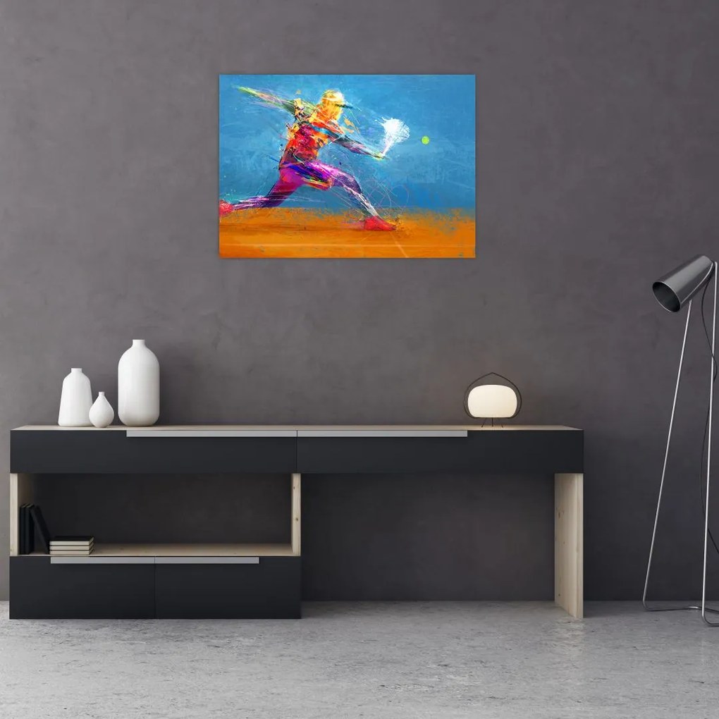 Obraz - Malowany tenisista (70x50 cm)