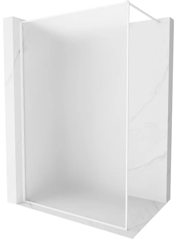 Mexen Kioto-F ścianka prysznicowa Walk-in z ramką 120 x 202 cm, szron 8 mm, biała - 800-120-104-20-30