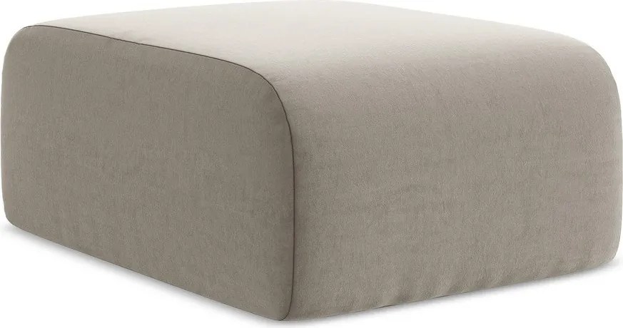 Jasnobrązowy aksamitny podnóżek Lani – Makamii