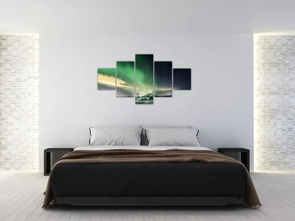 Obraz zorzy polarnej (125x70 cm)