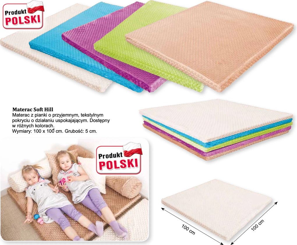 Materac przedszkolny tapicerowany Soft Hill