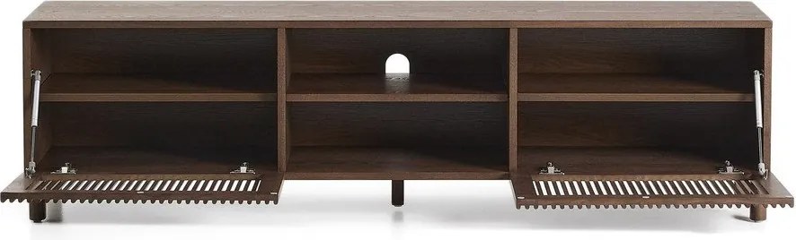 Ciemnobrązowa szafka pod TV w dekorze orzecha 180x49,5x42,5 cm Beyla – Kave Home