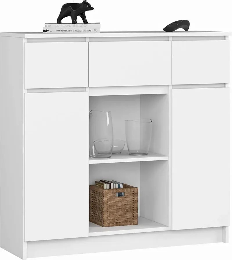 Biała minimalistyczna komoda do salonu N4-G26