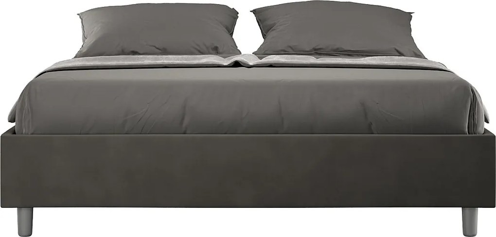 Łóżko bez stelaża tapicerowane 160x200 microfibra Szary Azelia