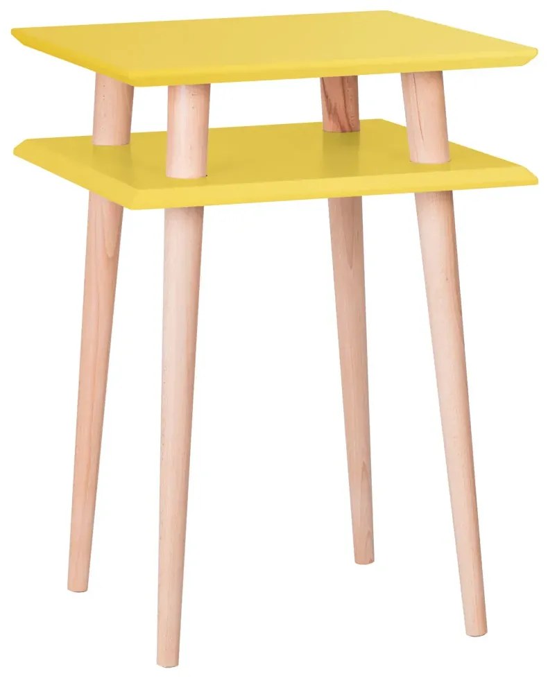 Stolik kawowy SQUARE HIGH 43x43 żółty kwadratowy RAGABA