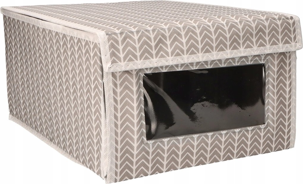 Organizer tekstylny jodełka z oknem 34x29x19 cm pudełko do szafy domu biura