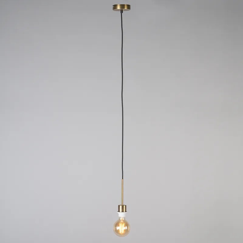 Nowoczesna lampa wisząca brązowa z kloszem 45 cm czarna - Combi 1 Nowoczesny Oswietlenie wewnetrzne