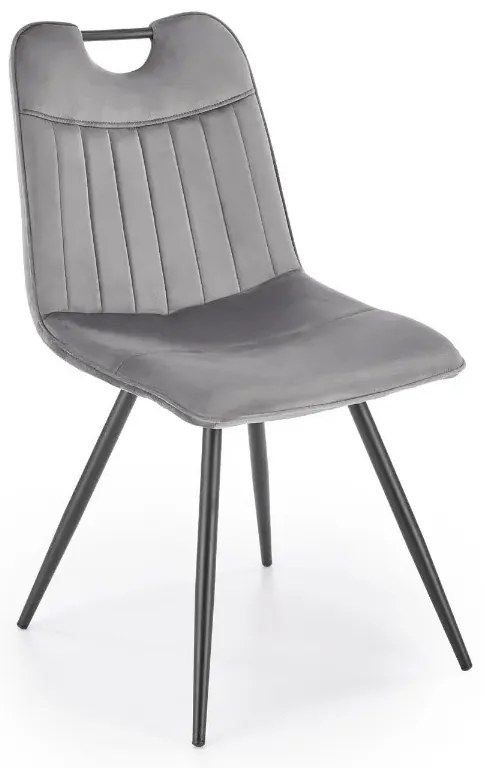 Krzesło tapicerowane K521 VELVET szare HALMAR