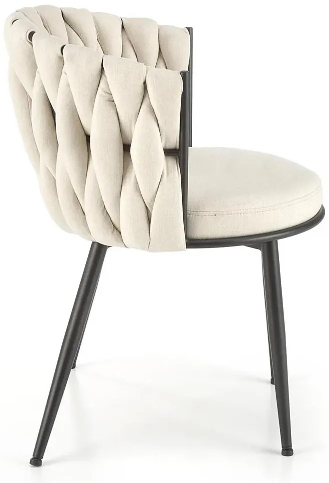 Beżowe tapicerowane designerskie krzesło - Dibler