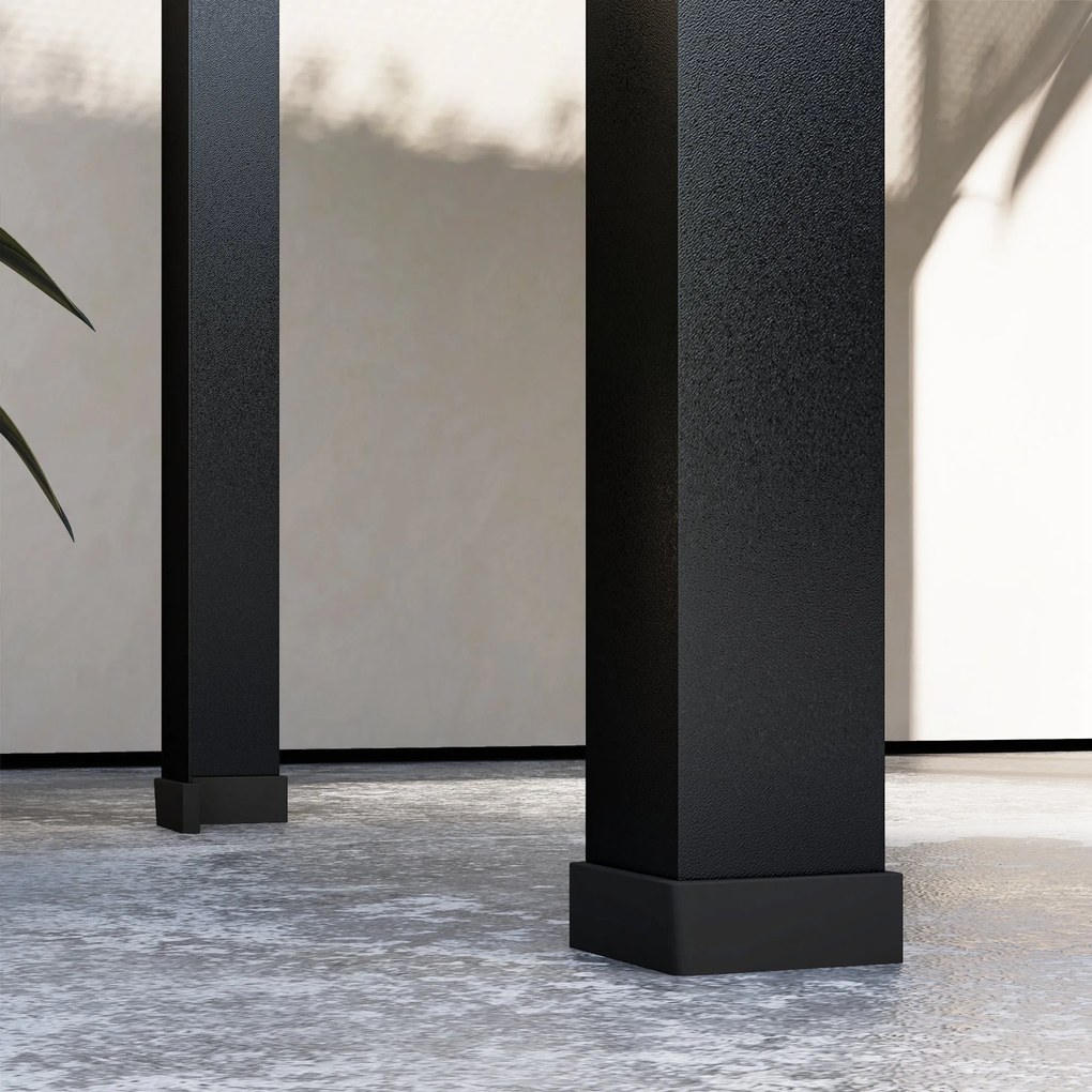 Outsunny Wysoki grządek z dachem cieplarnianym, Podniesiona skrzynka do sadzenia z otworami odpływowymi, 100 x 48 x 124 cm, Czarny