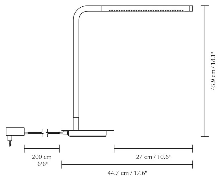 Czarna metalowa lampa stołowa LED ze ściemniaczem (wysokość 46 cm) Omni Table – UMAGE