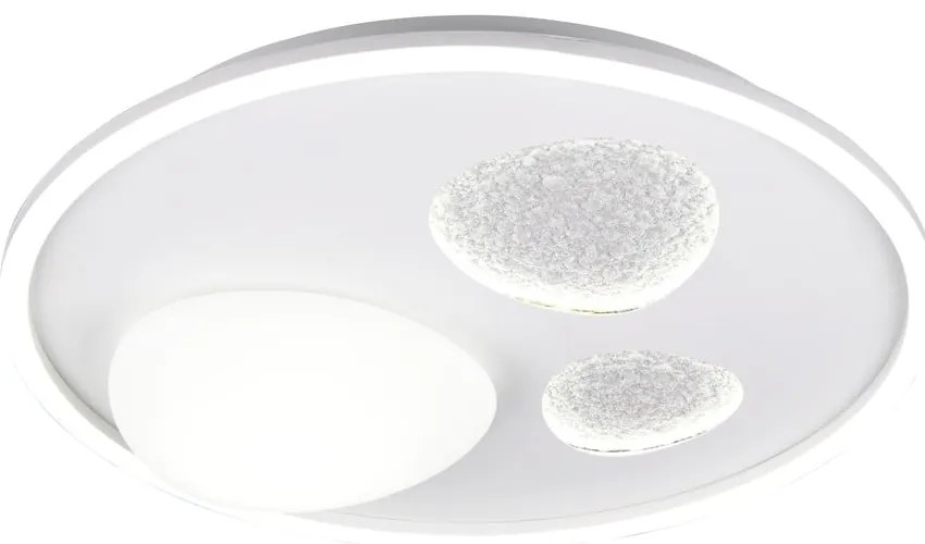 Biała lampa sufitowa LED ze zdalnym sterowaniem i ściemniaczem Pebble – Trio