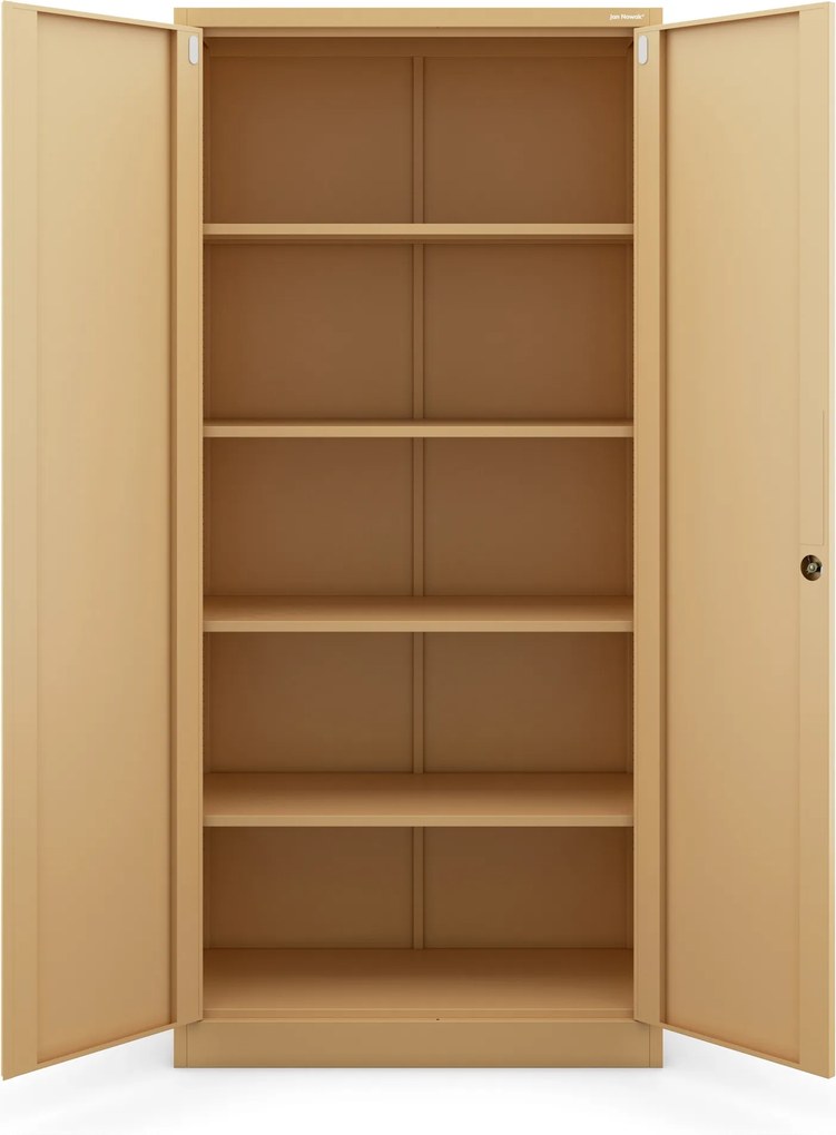 Szafa na dokumenty biurowa metalowa beżowa: Fresh Style JAN H, 900 x 1950 x 400 mm