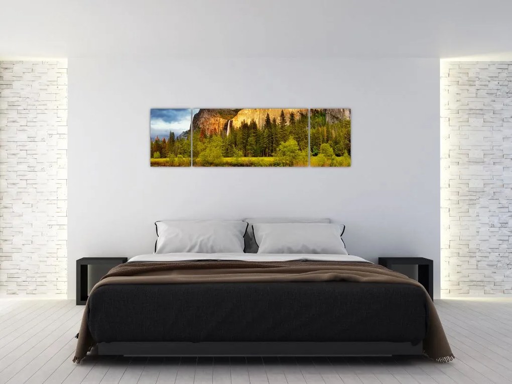 Obraz- Skały nad jeziorem (170x50 cm)