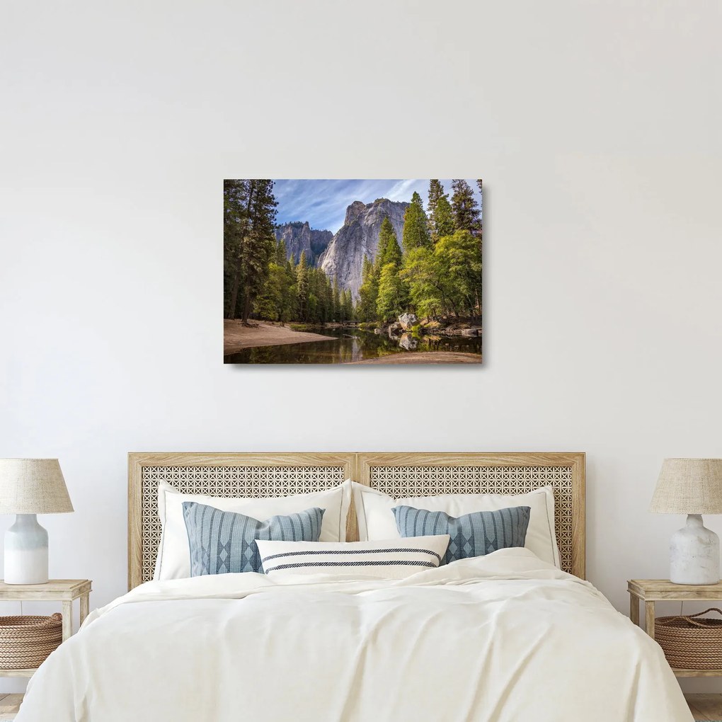 Obraz na szkle - Pod Yosemite Rock (70x50 cm)