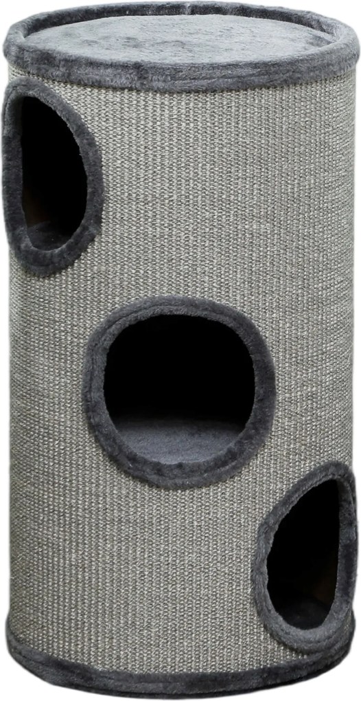 PawHut Drapak dla Kota 3 Poziomy Mata Sizalowa Szary Stabilny i Trwały 38x38x70cm Idealny dla Kotów | Aosom PL