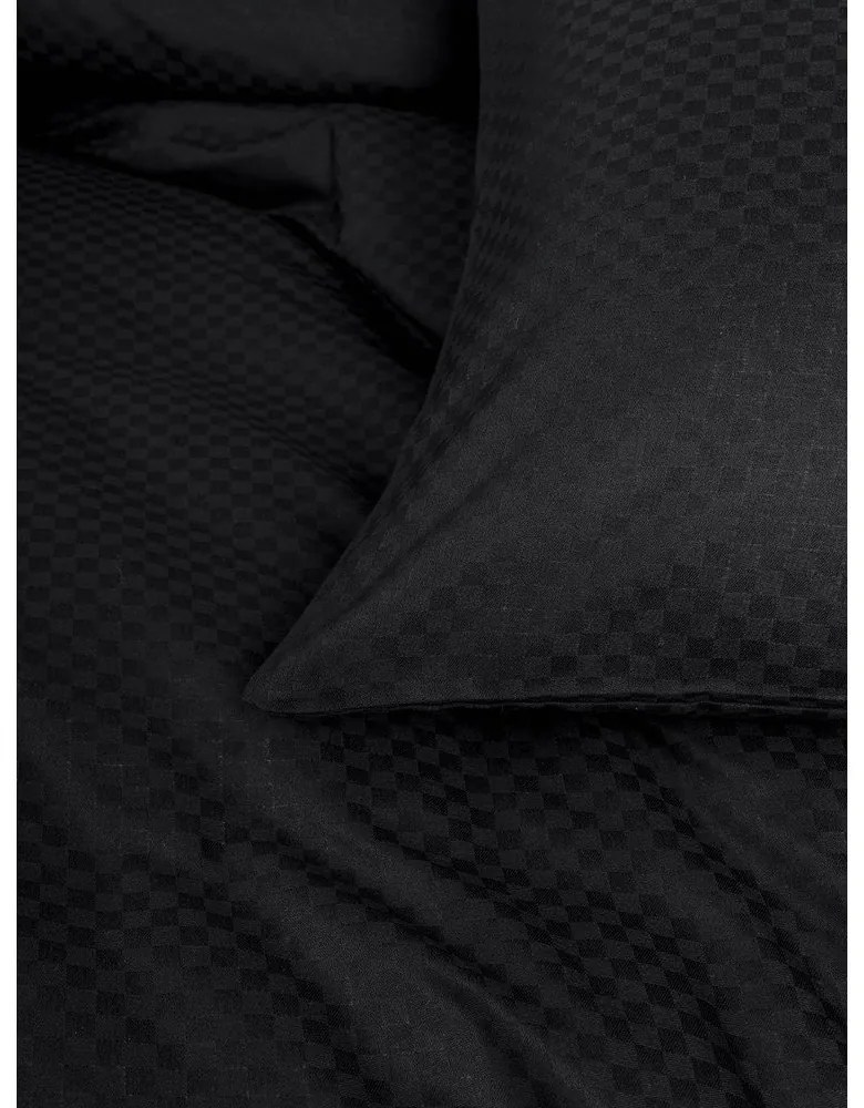 Czarna pościel dwuosobowa z bawełny renforcé 240x220 cm Checkered – Mila Home Luxury