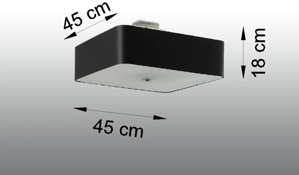 Czarny kwadratowy plafon LED - EX667-Misty
