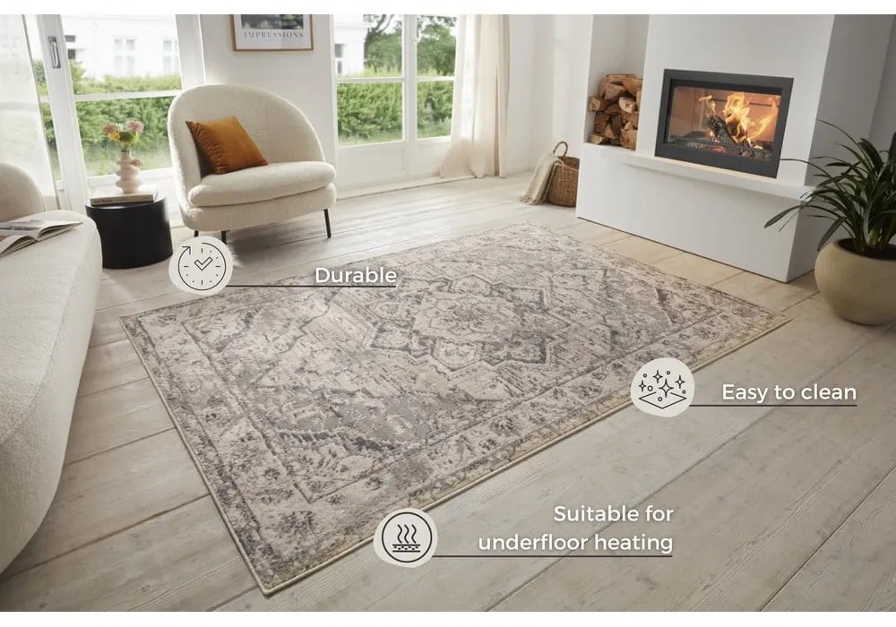 Szarobeżowy dywan 80x120 cm Terrain Designer Sand – Hanse Home