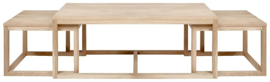 Zestaw 3 drewnianych stolików Actona Cornus Coffee, 120x60x50 cm