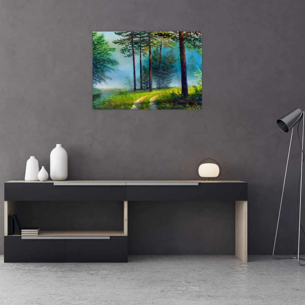 Obraz - Obraz olejny przedstawiający krajobraz (70x50 cm)