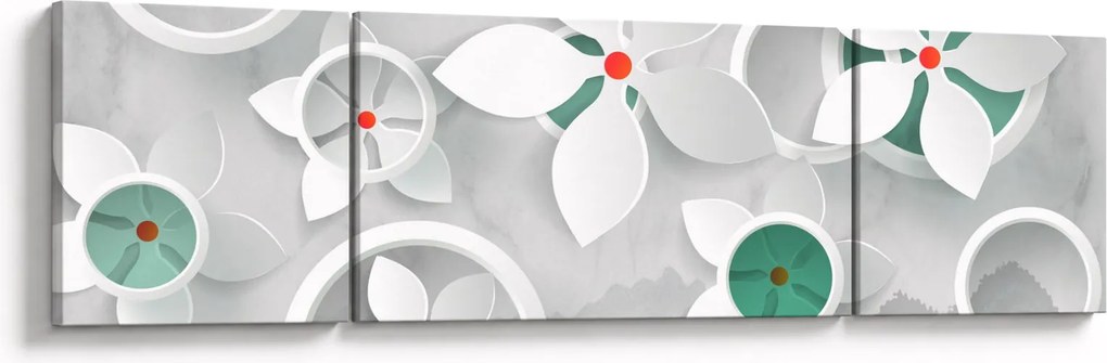 Obraz kwiatowej abstrakcji (170x50 cm)