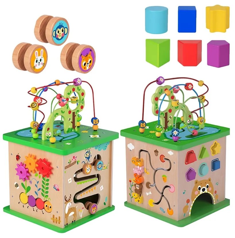 Tooky toy kostka edukacyjna sorter labirynt przeplatanka zwierzątka