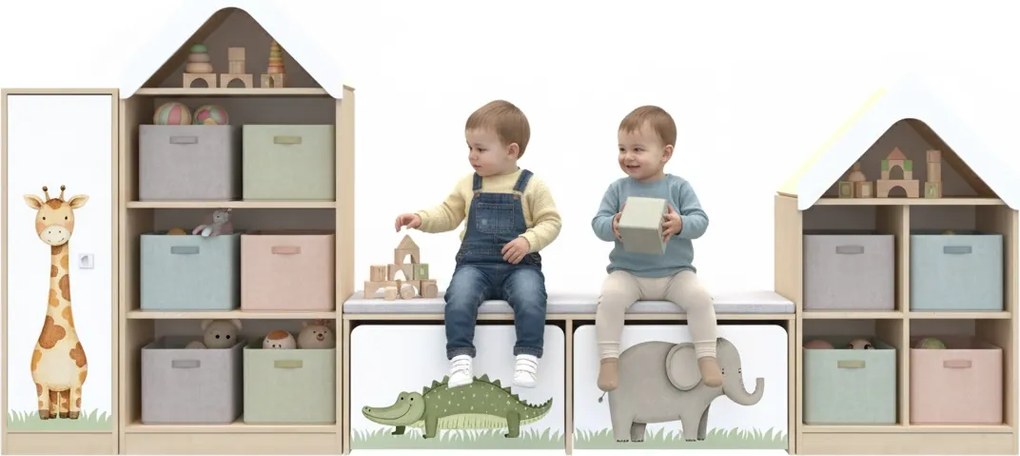 Meblościanka do przedszkoli, żłobków i klubów dziecięcych Blox Nature 12
